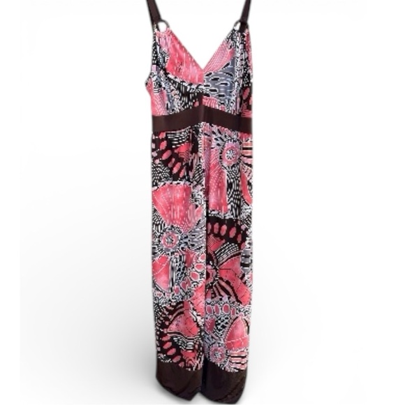 Baby Phat Dresses & Skirts - Baby Phat Vintage Maxi Dress Halter Bohemian Boho Hippi Y2K Beach Pink Brown 1X